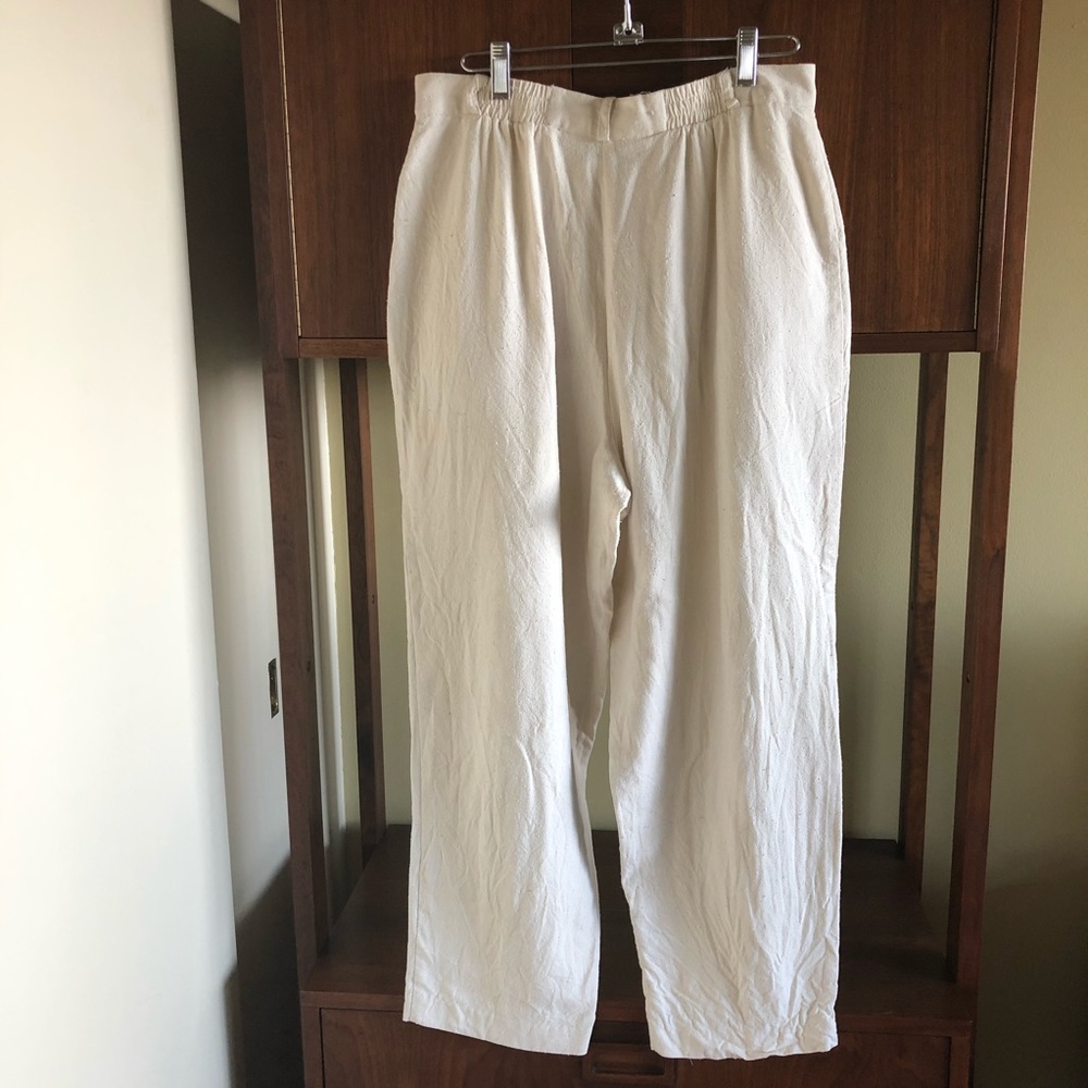 SOLD • raw silk high waist pleated trousers - Picture 3 of 5